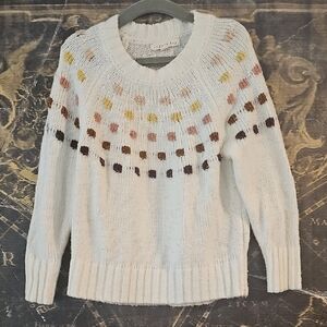 Copper Key Yellow and White Knit Sweater